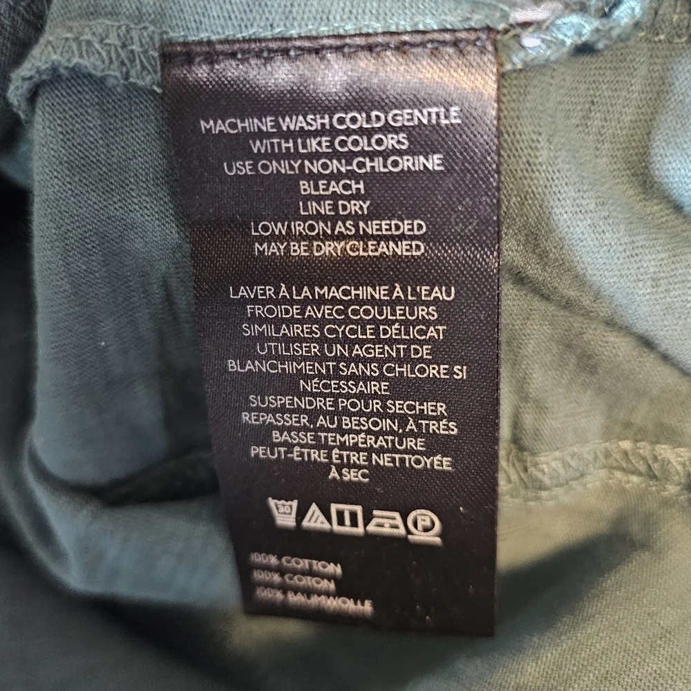 Pilcro Anthropologie Cotton Seamed Top, Turquoise, XXS/XS - Picture 10 of 10